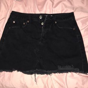 High-waisted denim skirt